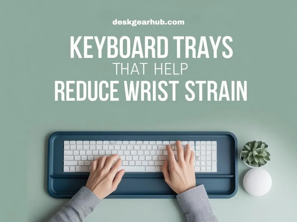 Typing hands using the best keyboard tray for wrist pain