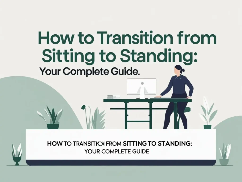 Daily routine showing standing desk tips for sit stand desk transition