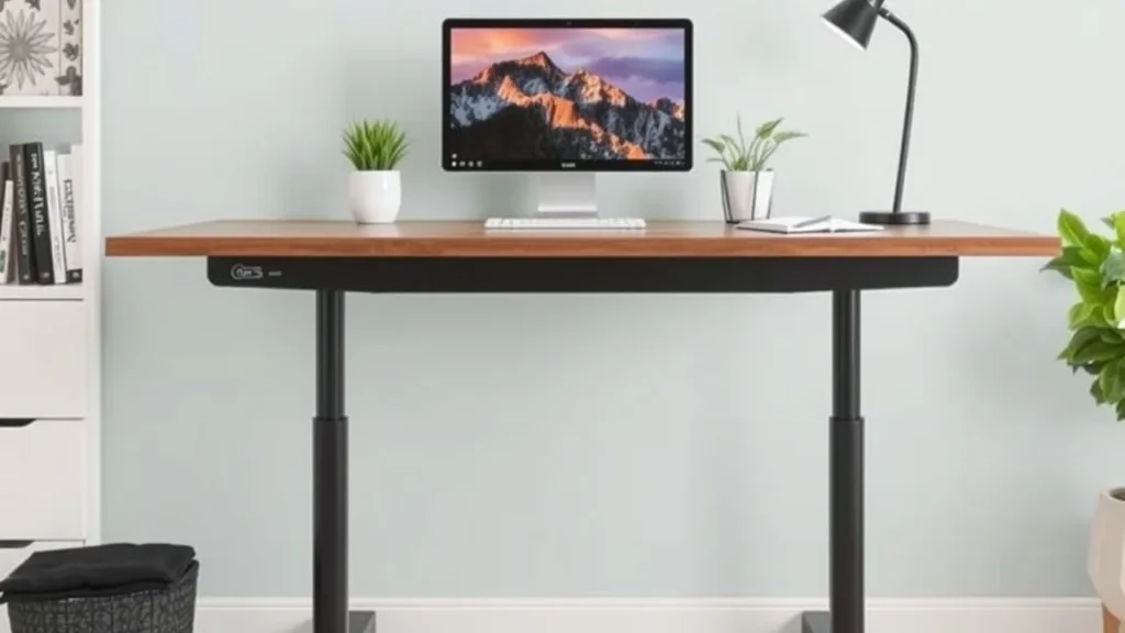 cheap-adjustable-desk-budget-standing-desk Home office with cheap adjustable desk budget standing desk