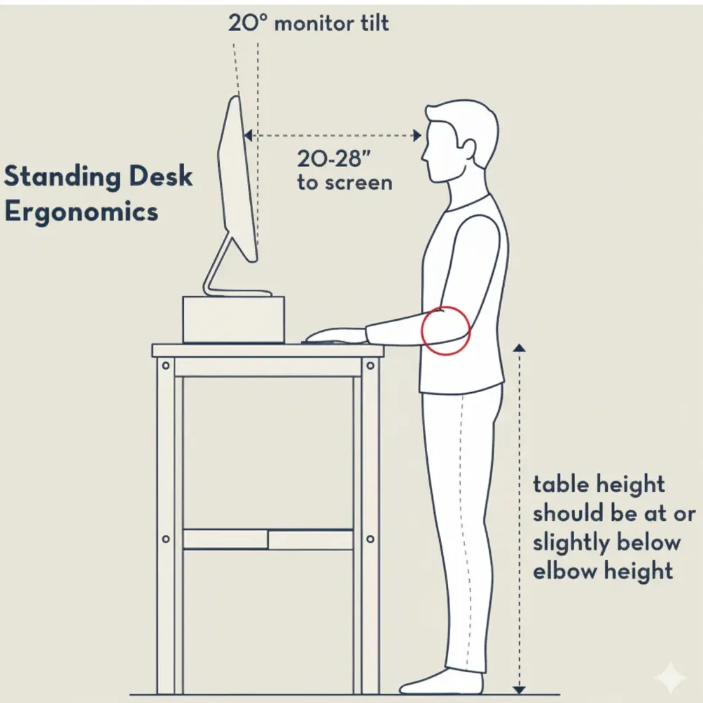 monitor-setup Transition from Sitting to Standing and keep your monitor at eye level