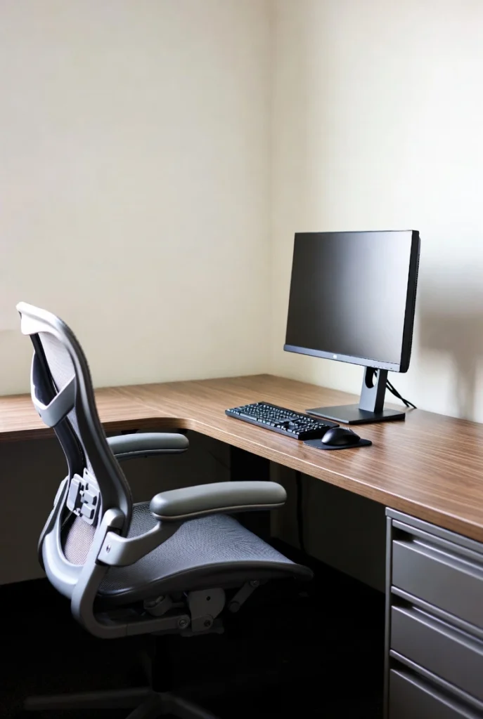 Small apartment corner transformed into a productive home workspace with compact desk